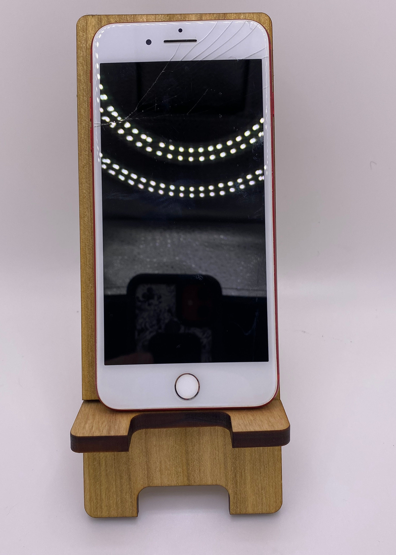 Wooden Cell Phone Holder - Wolf Moon