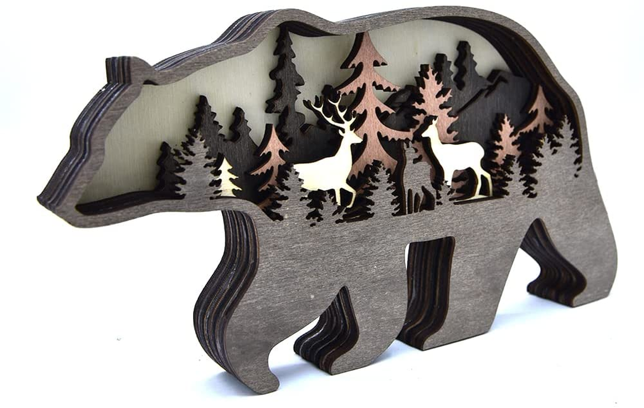 Forest Bear Animal Wooden Statue (Medium)