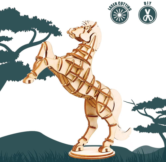 3D Wooden Assembly Puzzle - Horse