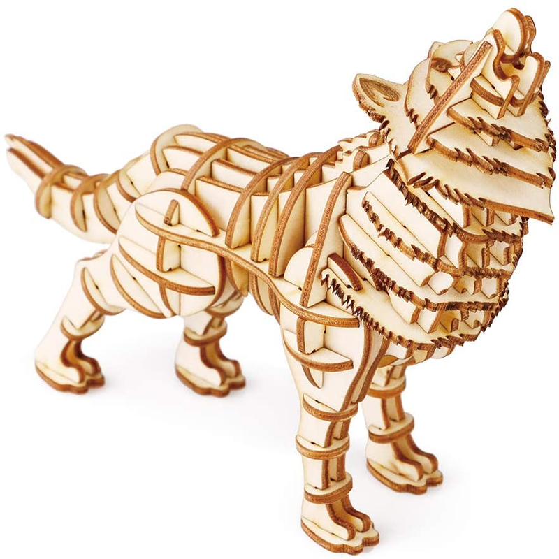 3D Wooden Assembly Puzzle - Wolf