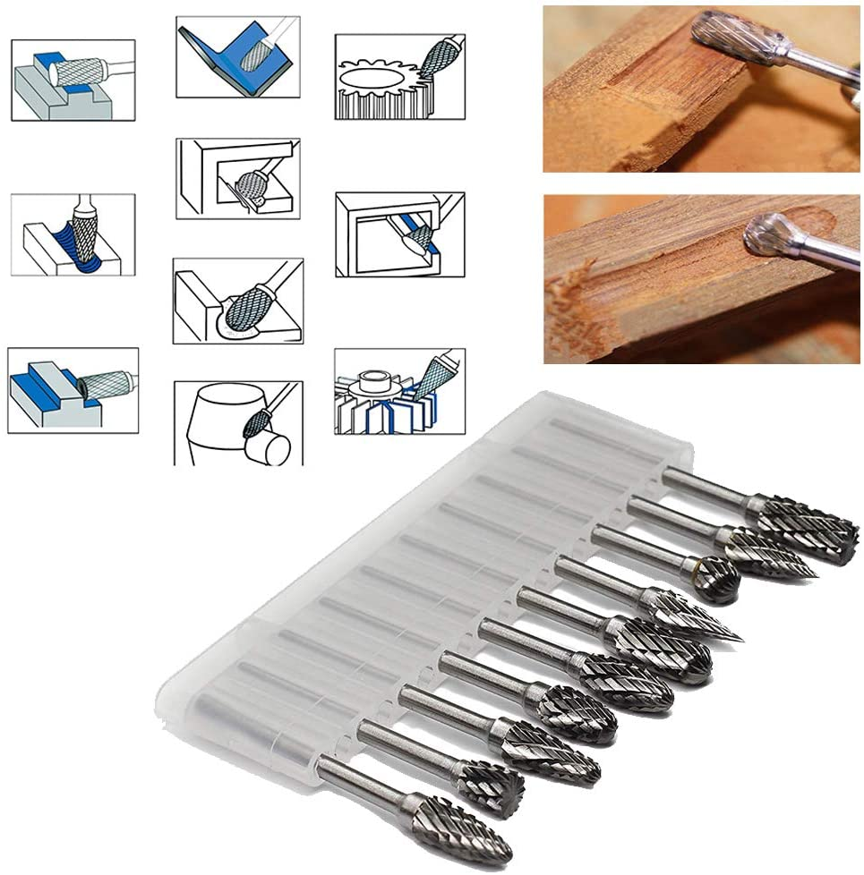 Double Cut Carbide Rotary Burr Set