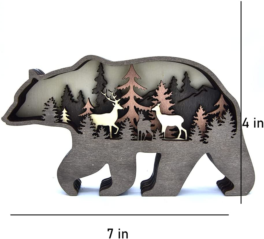 Forest Bear Animal Wooden Statue (Medium)