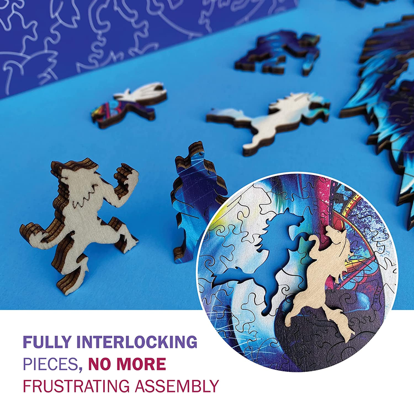 Wooden Jigsaw Puzzle - Night Wolves